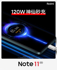 120 W wired charging is one of the features headed to the Redmi Note 11 series. (Image source: Xiaomi - edited)