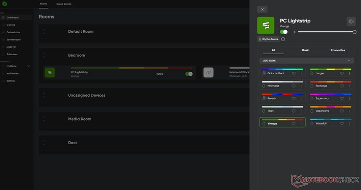 Nanoleaf PC Screen Mirror Lightstrip software dashboard