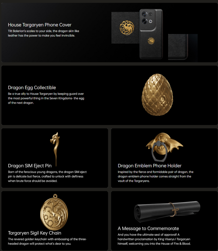 Oppo Reno8 Pro 5G House of the Dragon Edition contents (image via Oppo)