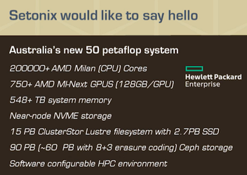 Setonix system specs (Image Source: HPCWire)