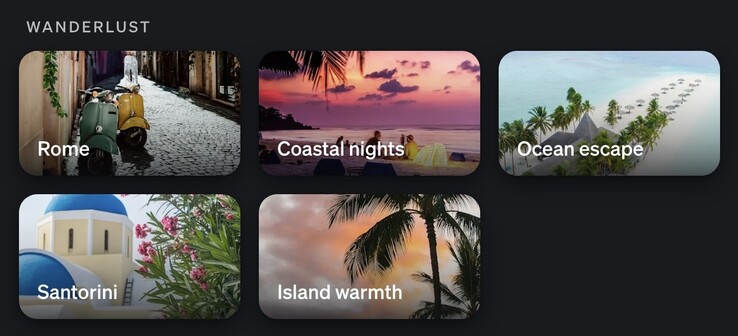 The five new Wanderlust scenes can be found in the Hue Scene Gallery. (Image source: Philips Hue App screenshot)