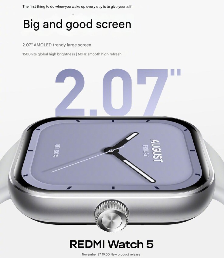 Redmi Watch 5 screen details (Image source: Redmi - machine translated)