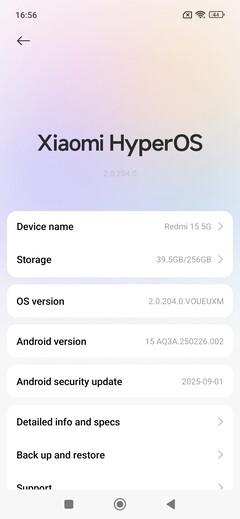 Xiaomi Redmi 15 5G software