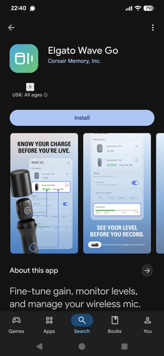 The Wave Go app in Play Store