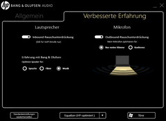 Audio adjustments (Bang & Olufsen)