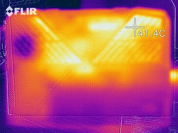 Heat map of the bottom of the device at idle