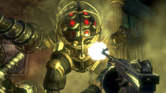 A screengrab from Bioshock Remastered showing a player fighting a Big Daddy (image source: SteamDB)