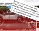This Tesla Cybertruck on Cars &amp; Bids is exempt from Tesla's anti-resale policy, but others have received bans for attempting similar sales. (Image source: Cars &amp; Bids / Cybertruck Owners Club - edited)