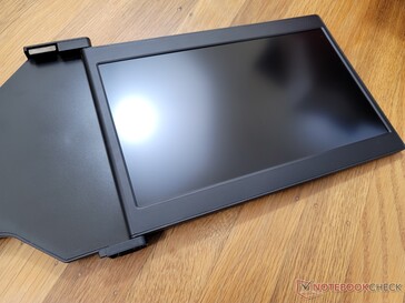 Right monitor in opened position