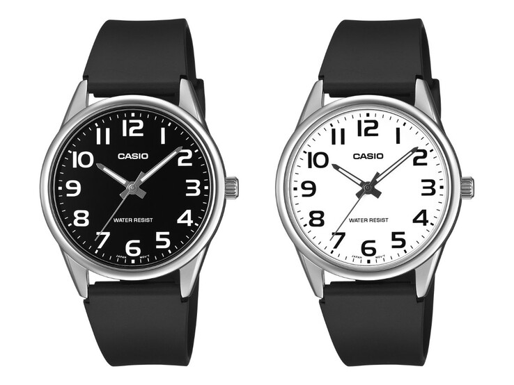 The Casio MTP-C666-1B (left) and MTP-C666-7B (right) watches