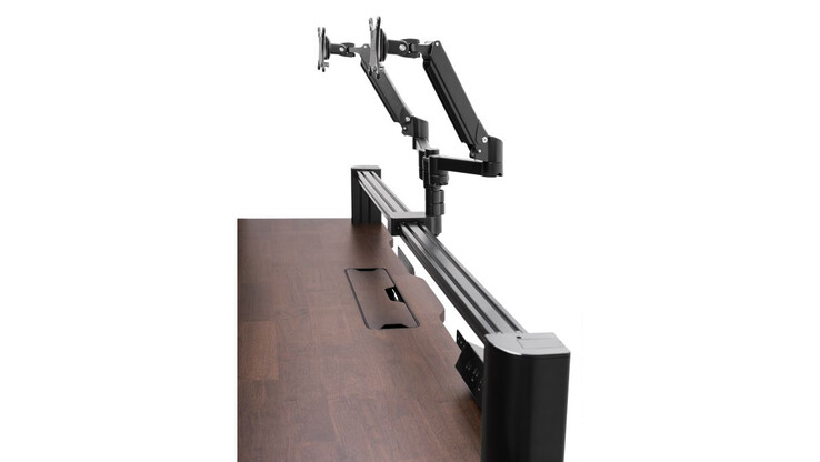 The Corsair Platform:6 modular desk has a mounting rail. (Image source: Corsair)