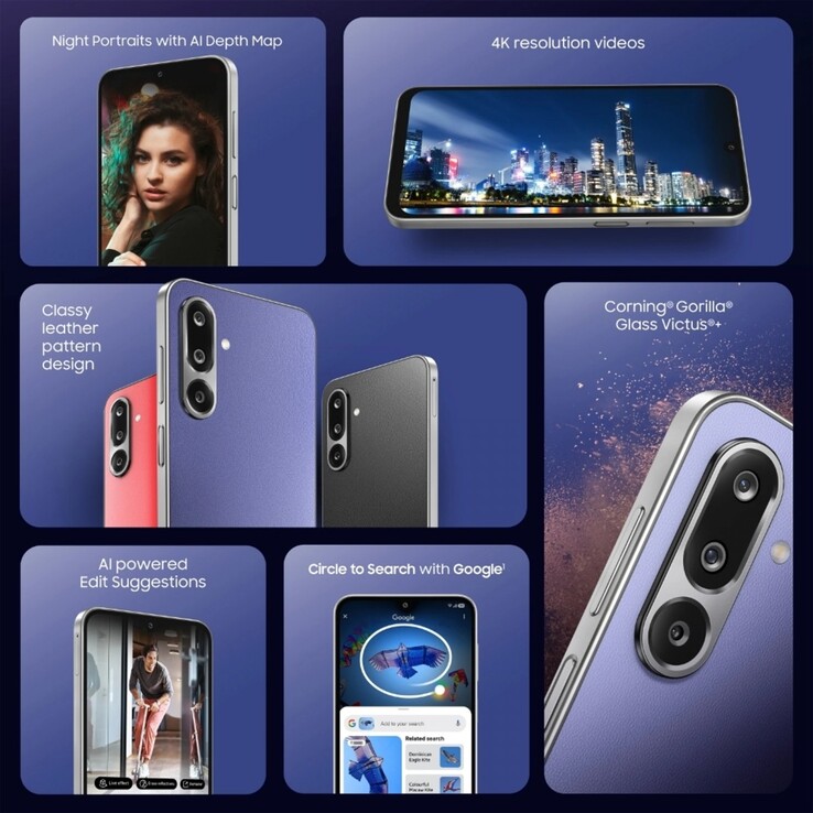 The Samsung Galaxy F36 5G key features (Image source: Samsung)