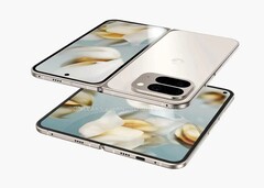 The Google Pixel 10 Pro Fold is said to have a thinner hinge. (Image source: @OnLeaks / Android Headlines)