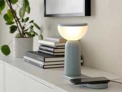 The IKEA BETTORP LED portable lamp has a base with two 5 W wireless charging pads. (Image source: IKEA)