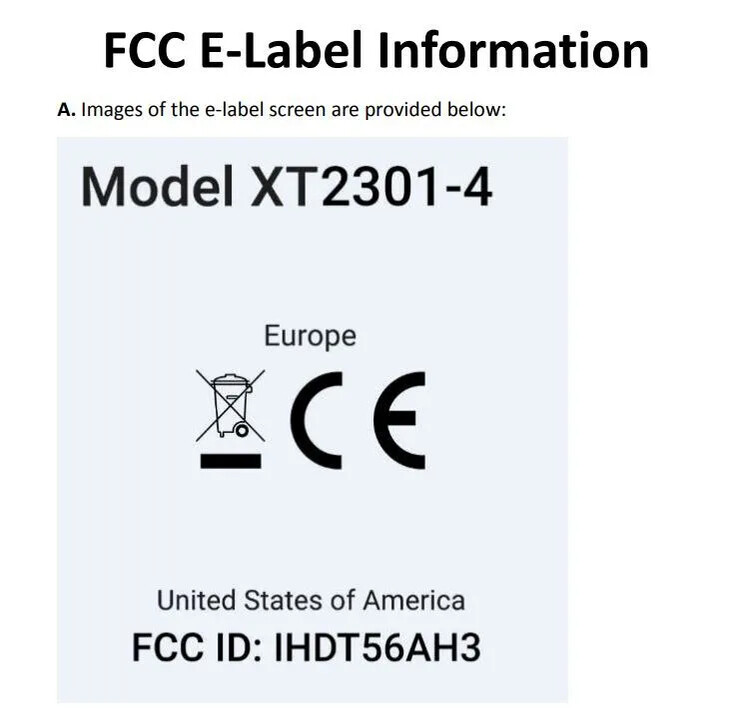 A possible Motorola Edge 40 Pro shows up at the FCC. (Source: FCC)