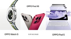 In addition to the Oppo Find X9, which is the main focus, the Oppo Watch S and the Oppo Pad 5 will also be launched next week. (Image source: Oppo, edited)
