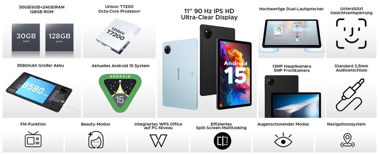 The cheap tablet sports a 3.5mm headphone jack (Image source: Doogee)