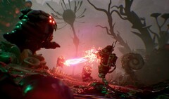 The Gunk screenshot showing players fighting the infection