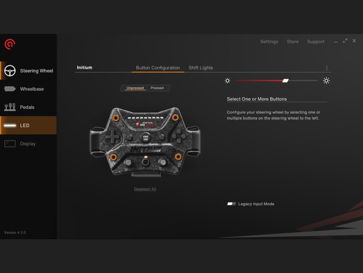 RaceHub PC software with various customizable settings.