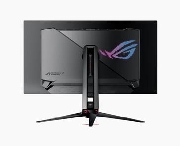 Rear view of the Asus ROG Swift PG32UCDM 4K 240 Hz OLED gaming monitor. (Image source: Amazon)