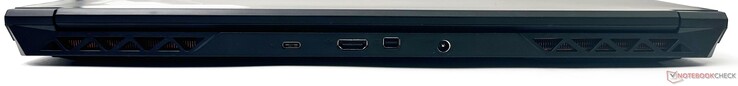 Rear: USB 3.2 Gen2 Type-C, HDMI 2.1-out, mini-DisplayPort 1.4-out, DC-in