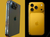 Leaked iPhone Ultra design model (left) next to iPhone 17 Pro (right) - edited.