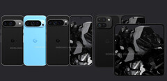 The alleged Pixel 9 series. (Image source: @OnLeaks - edited)