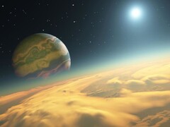 Representation of Kepler-1625b, an exoplanet orbiting the star Kepler-1625 in the Cygnus constellation. (Image source: AFP - RON MILLER / LEEMAGE)