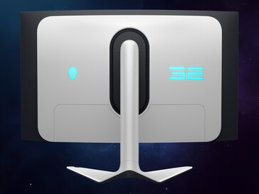 32-inch Alienware AW3225QF OLED gaming monitor back panel is shown (Image source: Dell with edits)