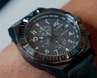 A close-up shot of the Citizen Nighthawk CA0897-04H with its dark gray dial.