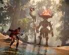 An image showing a giant and Brynn in Eternal Strands.