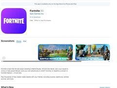 A screenshot of the Fortnite listing on Apple's US App Store. (Image Source: Screengrab from the US App Store)