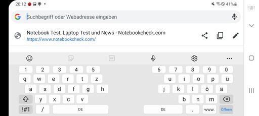Keyboard in landscape mode