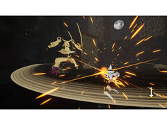 A gameplay screenshot from Metro Gravity, showcasing the rhythm based combat. (Image Source: Steam)