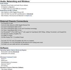 Alienware 15R4 Spec Sheet concld. (Source: Dell)
