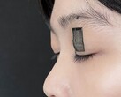 An image of the sensor on a person's eyelid (Image source: Jun Chen Lab/UCLA; cropped)