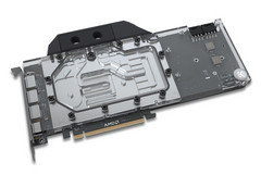 EKWB&#039;s sleek single-slot water block which covers the GPU core, memory, and VRMs. (Source: EKWB)