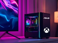 Mockup of compact gaming PC with Asus and Xbox logos (Image source: Asus, Microsoft Gaming with edits)