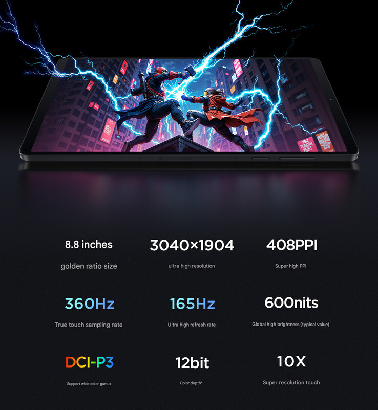 Display specs of Lenovo Legion Tab Gen 4 (Image source: Lenovo - machine translated)