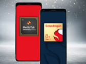 The Dimensity 9000+ and Snapdragon 8 Plus Gen 1 appear to match each other in Geekbench. (Image source: Qualcomm - edited)