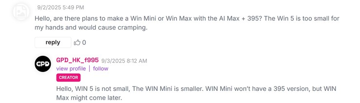 The teaser from GPD about Win Max 395 (Image source: Indiegogo)