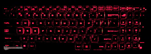 Red Keyboard backlighting.