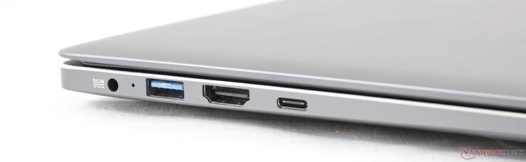 Left: AC adapter, USB 3.0 Type-A, HDMI, USB Type-C w/ DisplayPort