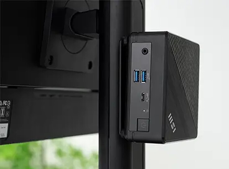 The MSI Cubi 5 1M can be mounted behind a monitor.