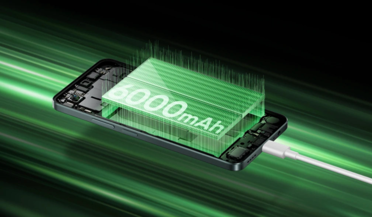 The Realme P4 Lite 4G boasts a 6,000 mAh battery (Image source: Realme)
