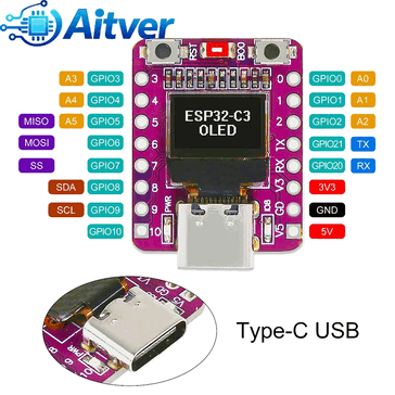 Tiny ESP32-C3 development board pinout
