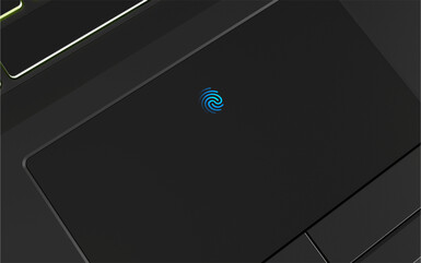 The fingerprint reader is integrated into the touchpad.