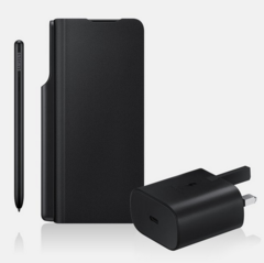 The leaked Galaxy Z Fold3 pre-order 'Note Pack'. (Image: @_snoopytech_/Samsung)