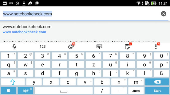 Keyboard landscape mode