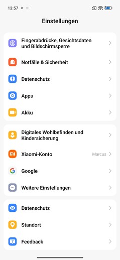 Redmi Note 15 Pro+ 5G: Settings page